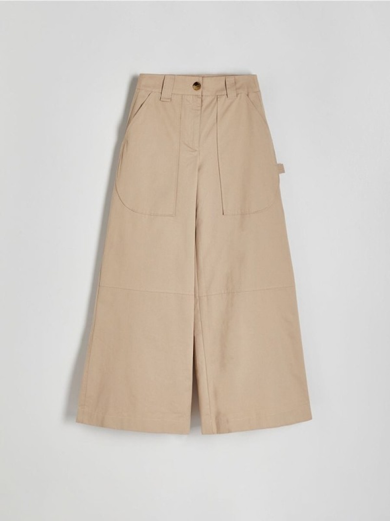 Reserved Weite Leg Hosen Damen Beige | KGS-730814