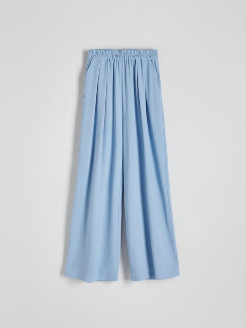 Reserved Weite Leg Hosen Damen Blau | IJT-160253