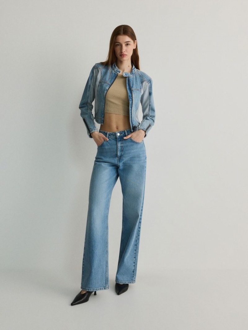 Reserved Weite Leg Jeans Damen Blau | FRL-758206