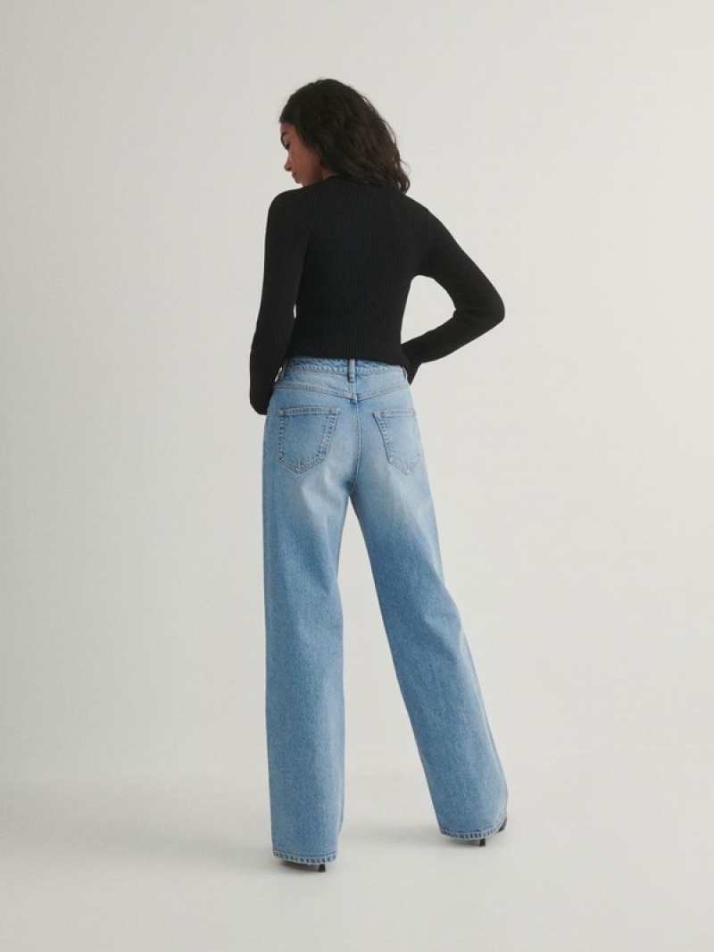 Reserved Weite Leg Jeans Damen Blau | JHR-952307