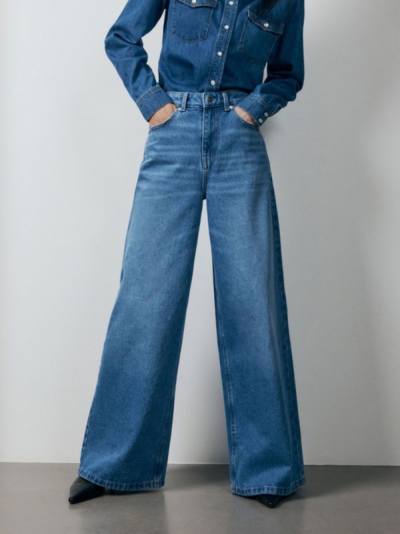 Reserved Weite Leg Jeans Damen Blau | KCA-631740