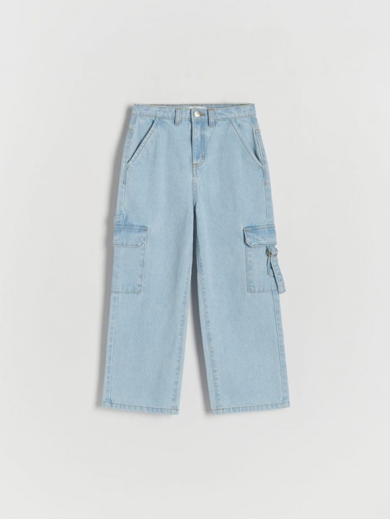 Reserved Weite Legcargo Pockets Jeans Mädchen Blau | WRB-860957