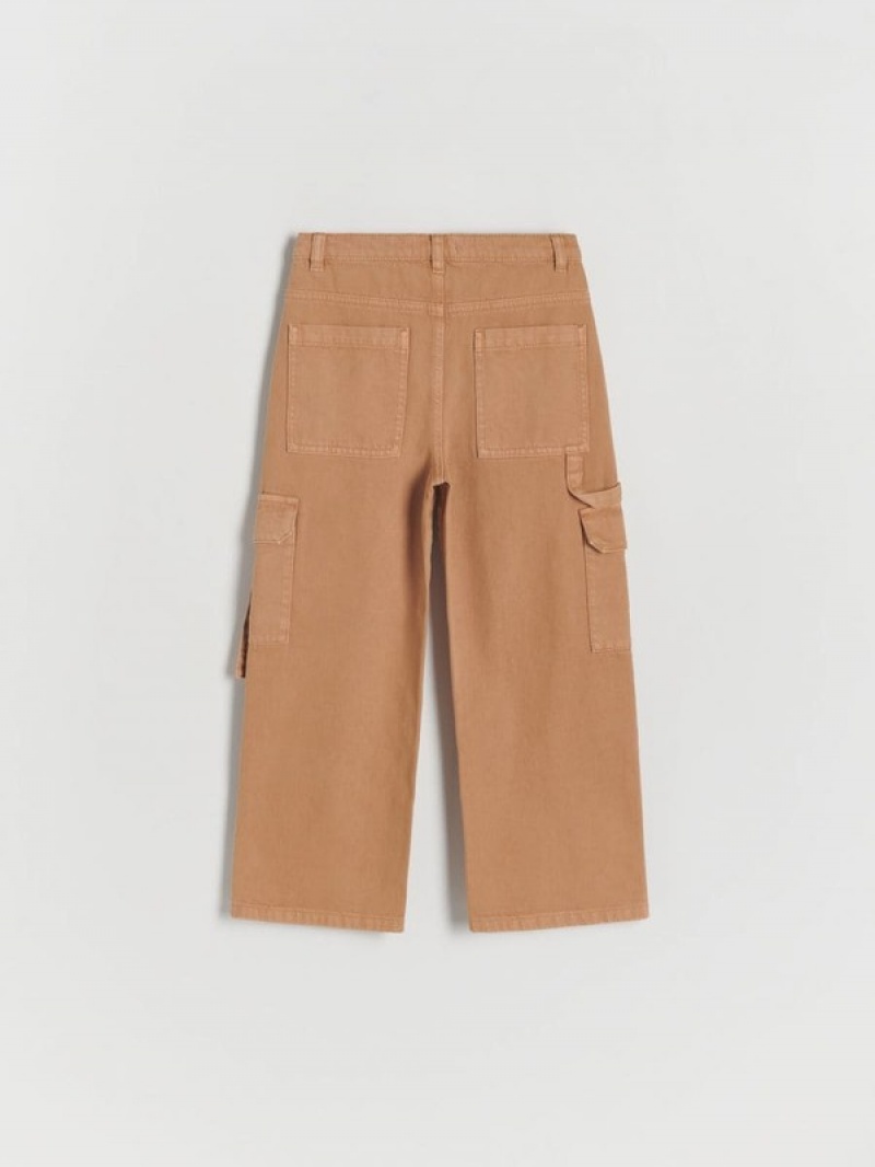 Reserved Weite Legcargo Pockets Jeans Mädchen Beige | HYM-568903