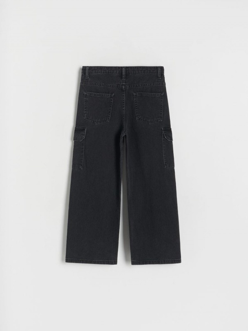 Reserved Weite Legpockets Jeans Mädchen Schwarz | IYQ-270815