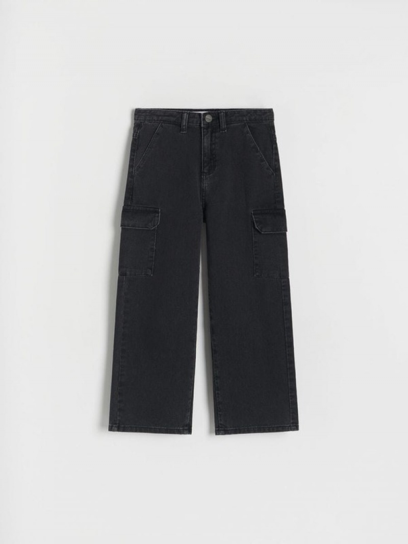 Reserved Weite Legpockets Jeans Mädchen Schwarz | IYQ-270815