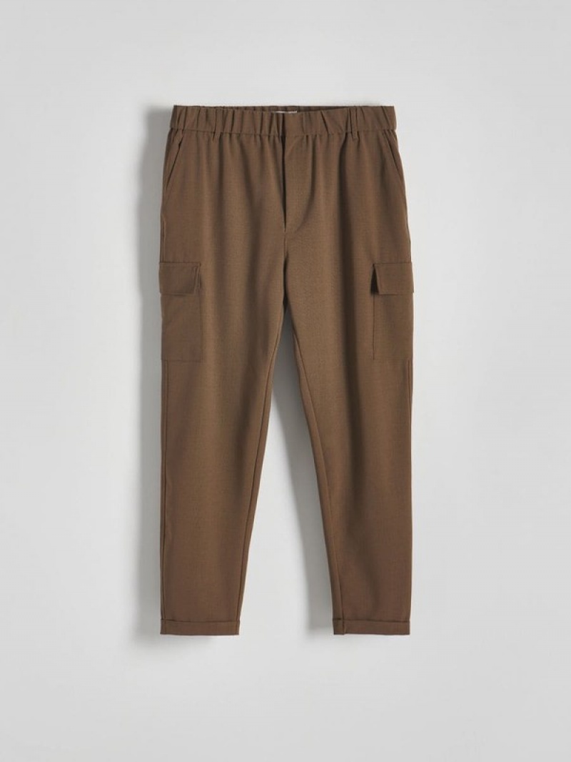 Reserved Wolle Blend Cargo Hosen Herren Braun | PCQ-839164