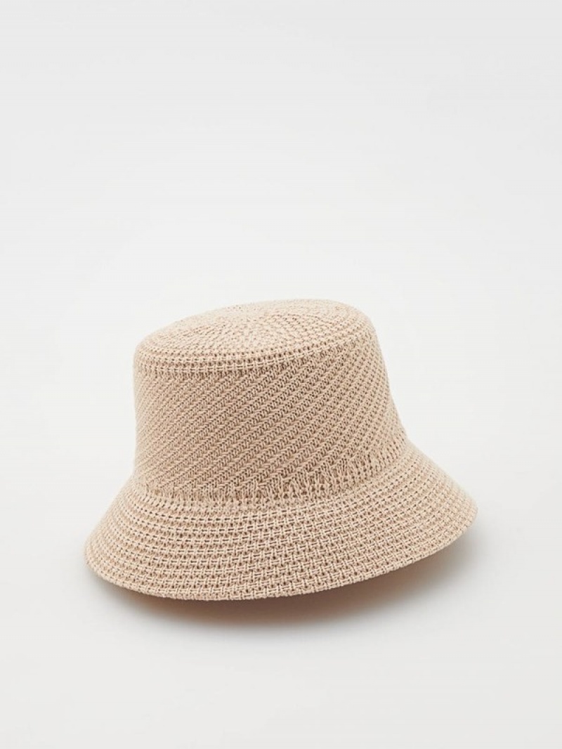 Reserved Woven Hüte Damen Beige | VER-021698