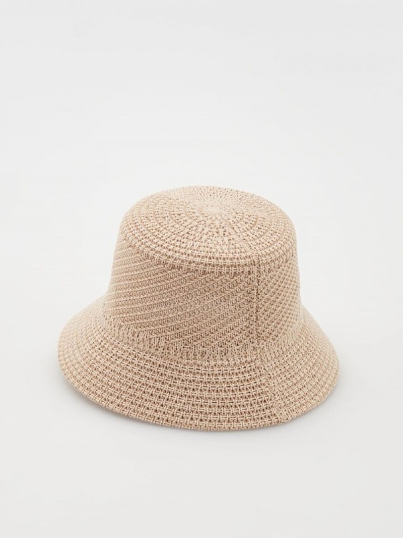 Reserved Woven Hüte Damen Beige | VER-021698