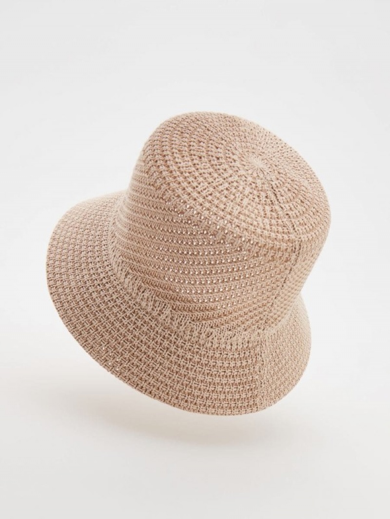 Reserved Woven Hüte Damen Beige | VER-021698