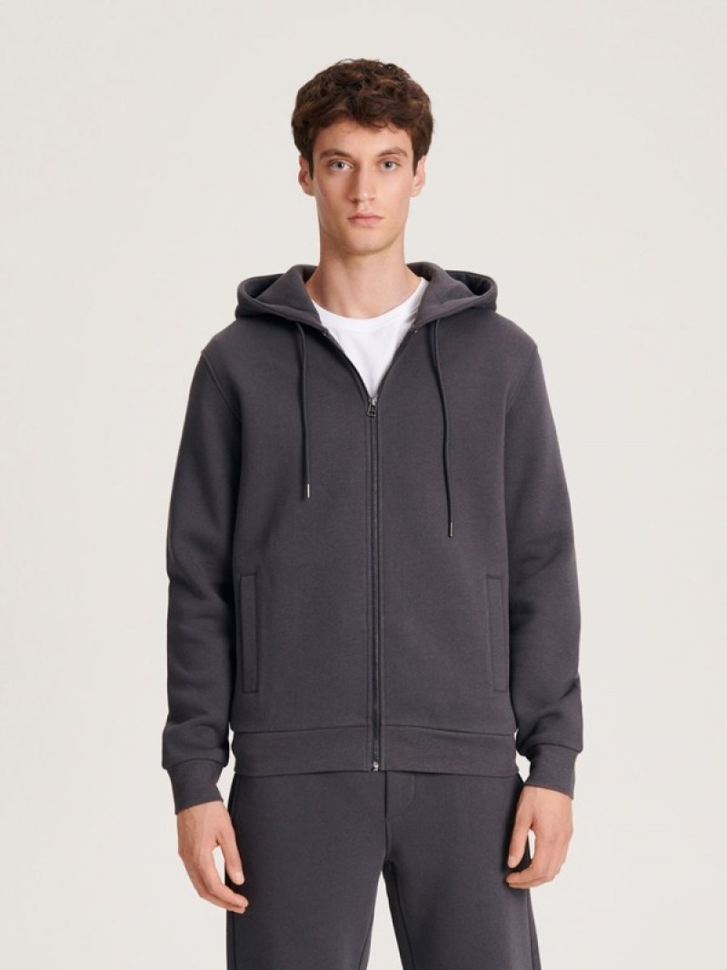 Reserved Zip Up Sweatshirts Herren Dunkelgrau | OKP-647038